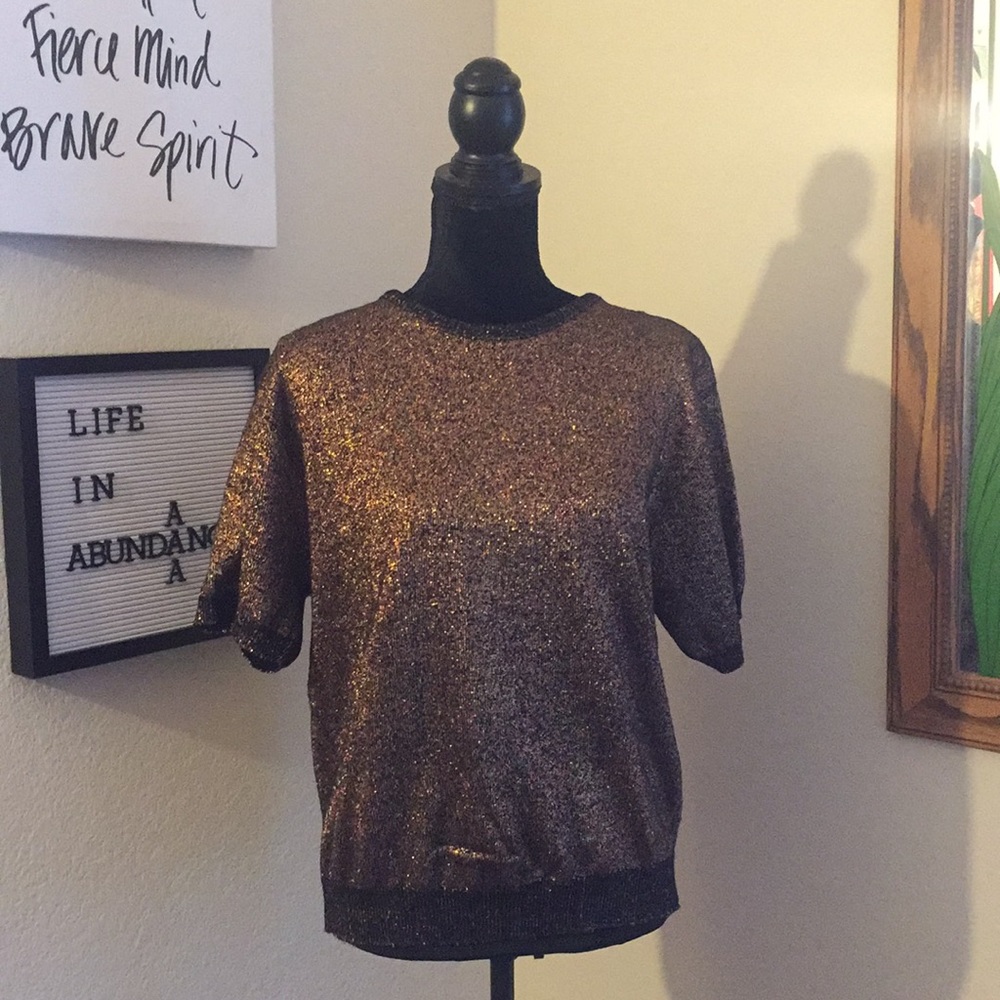 Lurex Bronze Copper Indie T-Shirt Sweater